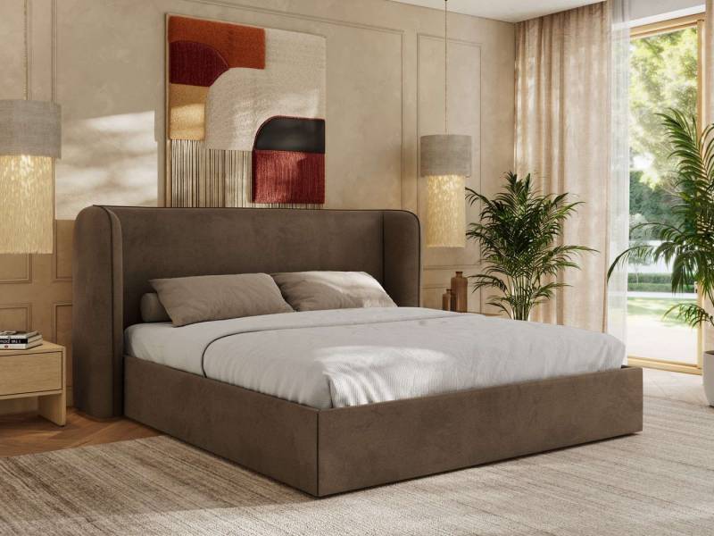 MKS MÖBEL Polsterbett EMORA CLASSIC (Bett, Doppelbett mit Lattenrost, ohne/mit Matratze), Kopfteil 111 cm, 140-200 cm von MKS MÖBEL