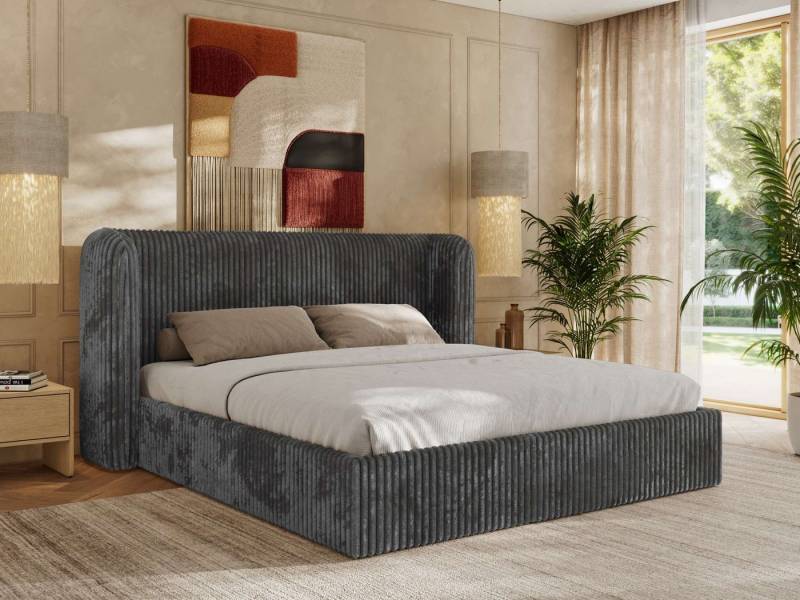 MKS MÖBEL Polsterbett EMORA CLASSIC (Bett, Doppelbett mit Lattenrost, ohne/mit Matratze), Kopfteil 111 cm, 140-200 cm von MKS MÖBEL