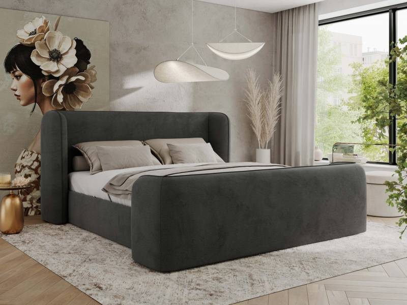 MKS MÖBEL Polsterbett EMORA DUO (Packung, Set, Gepolstertes Kopfteil, modernes Designerbett mit wählbaren), Doppelbett, mit/ohne Matratzen, ohne Bettkasten von MKS MÖBEL