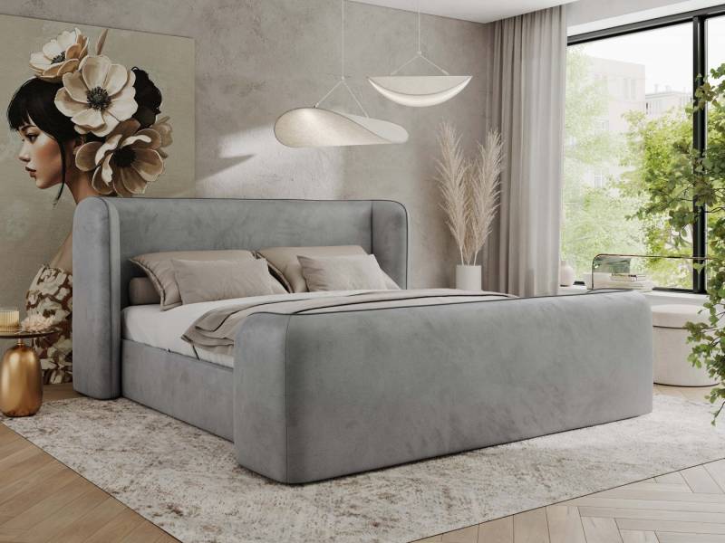 MKS MÖBEL Polsterbett EMORA DUO (Packung, Set, Gepolstertes Kopfteil, modernes Designerbett mit wählbaren), Doppelbett, mit/ohne Matratzen, ohne Bettkasten von MKS MÖBEL