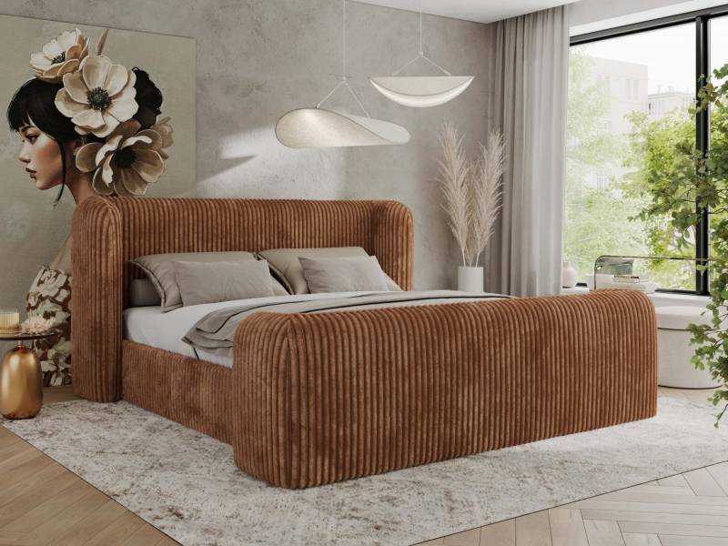 MKS MÖBEL Polsterbett EMORA DUO (Packung, Set, Gepolstertes Kopfteil, modernes Designerbett mit wählbaren), Doppelbett, mit/ohne Matratzen, ohne Bettkasten von MKS MÖBEL