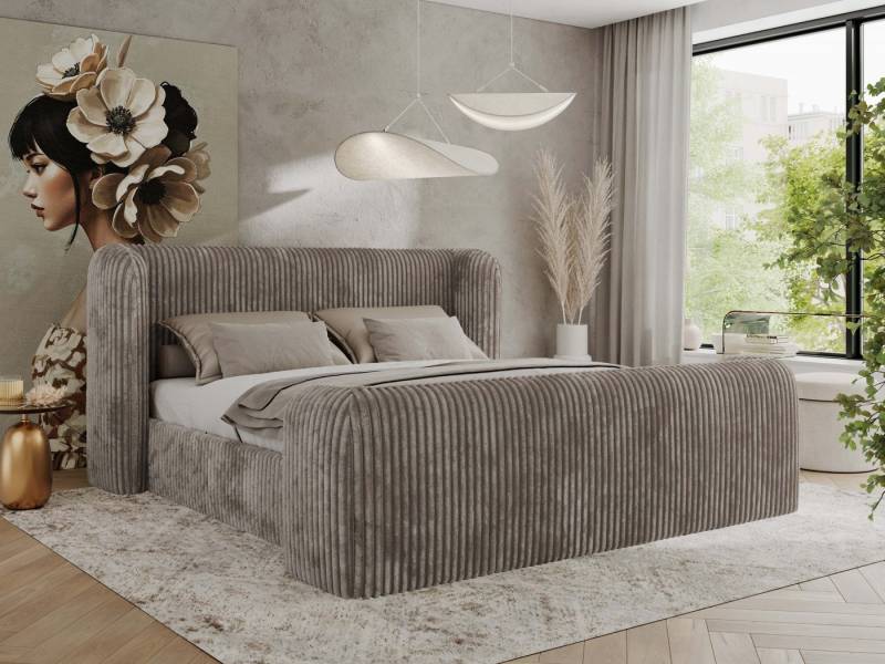 MKS MÖBEL Polsterbett EMORA DUO (Packung, Set, Gepolstertes Kopfteil, modernes Designerbett mit wählbaren), Doppelbett, mit/ohne Matratzen, ohne Bettkasten von MKS MÖBEL