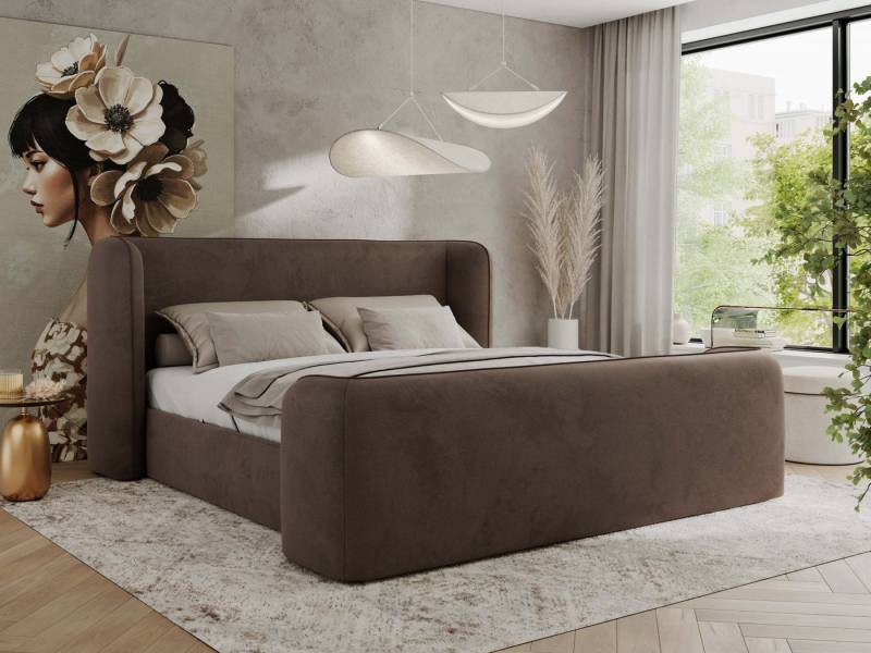 MKS MÖBEL Polsterbett EMORA DUO (Packung, Set, Gepolstertes Kopfteil, modernes Designerbett mit wählbaren), Doppelbett, mit/ohne Matratzen, ohne Bettkasten von MKS MÖBEL