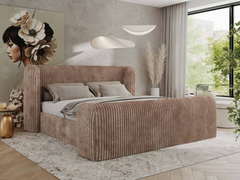 MKS MÖBEL Polsterbett EMORA DUO (Packung, Set, Gepolstertes Kopfteil, modernes Designerbett mit wählbaren), Doppelbett, mit/ohne Matratzen, ohne Bettkasten von MKS MÖBEL