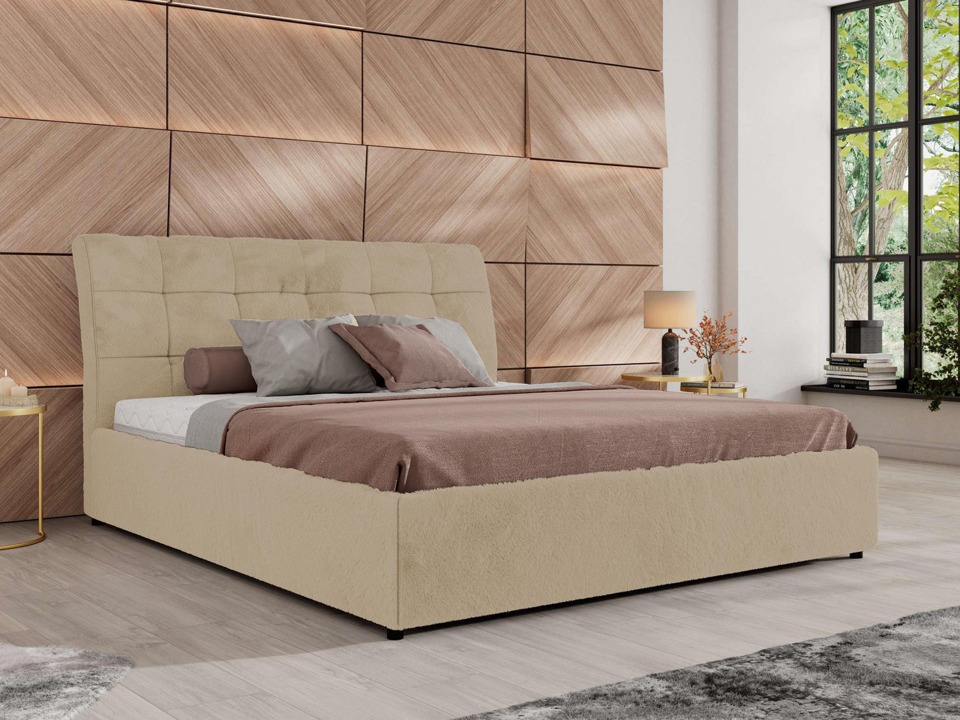 MKS MÖBEL Polsterbett GALA CLASSIC (Set, ohne oder mit Matratze im Set (Schaumstoff, Federkern, Multipocket), Metall-Lift, gepolsterter Kopfteil, mit Lattenrost & Bettkasten von MKS MÖBEL