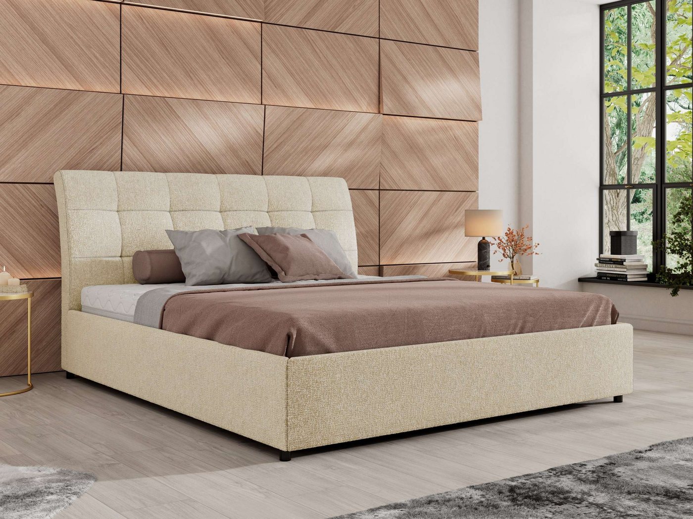 MKS MÖBEL Polsterbett GALA CLASSIC (Set, ohne oder mit Matratze im Set (Schaumstoff, Federkern, Multipocket), Metall-Lift, gepolsterter Kopfteil, mit Lattenrost & Bettkasten von MKS MÖBEL