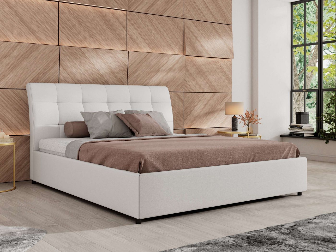 MKS MÖBEL Polsterbett GALA CLASSIC (Set, ohne oder mit Matratze im Set (Schaumstoff, Federkern, Multipocket), Metall-Lift, gepolsterter Kopfteil, mit Lattenrost & Bettkasten von MKS MÖBEL