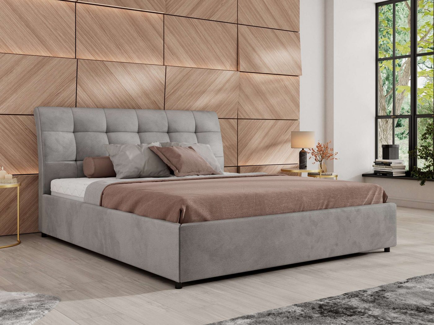 MKS MÖBEL Polsterbett GALA CLASSIC (Set, ohne oder mit Matratze im Set (Schaumstoff, Federkern, Multipocket), Metall-Lift, gepolsterter Kopfteil, mit Lattenrost & Bettkasten von MKS MÖBEL