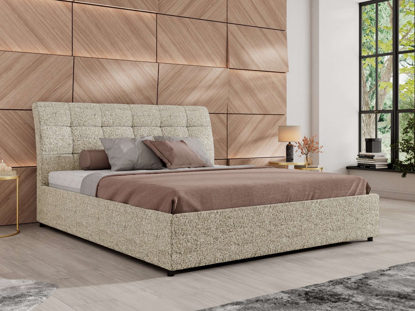 MKS MÖBEL Polsterbett GALA CLASSIC (Set, ohne oder mit Matratze im Set (Schaumstoff, Federkern, Multipocket), Metall-Lift, gepolsterter Kopfteil, mit Lattenrost & Bettkasten von MKS MÖBEL