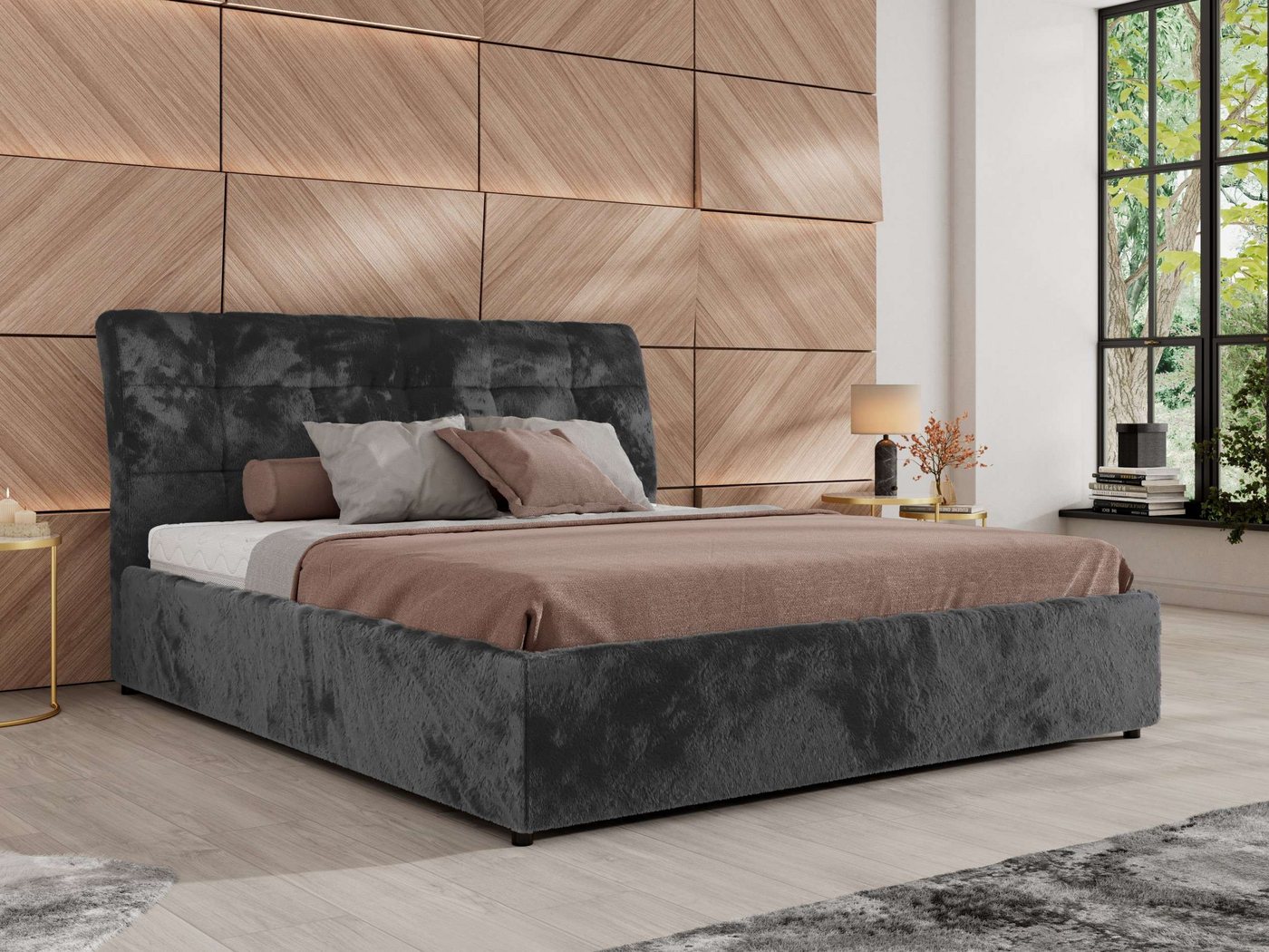 MKS MÖBEL Polsterbett GALA CLASSIC (Set, ohne oder mit Matratze im Set (Schaumstoff, Federkern, Multipocket), Metall-Lift, gepolsterter Kopfteil, mit Lattenrost & Bettkasten von MKS MÖBEL