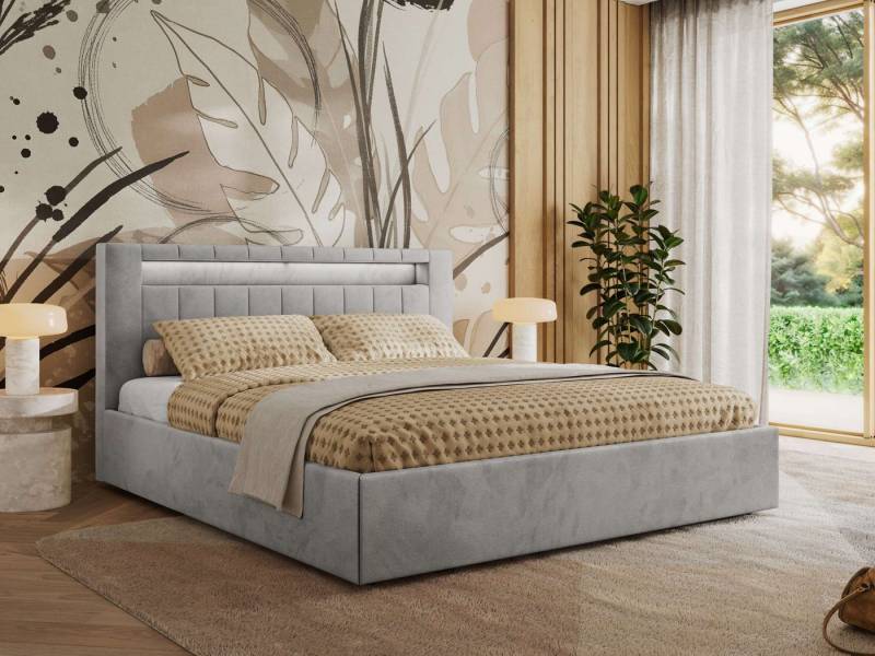 MKS MÖBEL Polsterbett GOLD 5 Classic (Bett, Bett mit Bettkasten & LED-Kopfteil), Lattenrost integriert, 140–200x200 cm von MKS MÖBEL