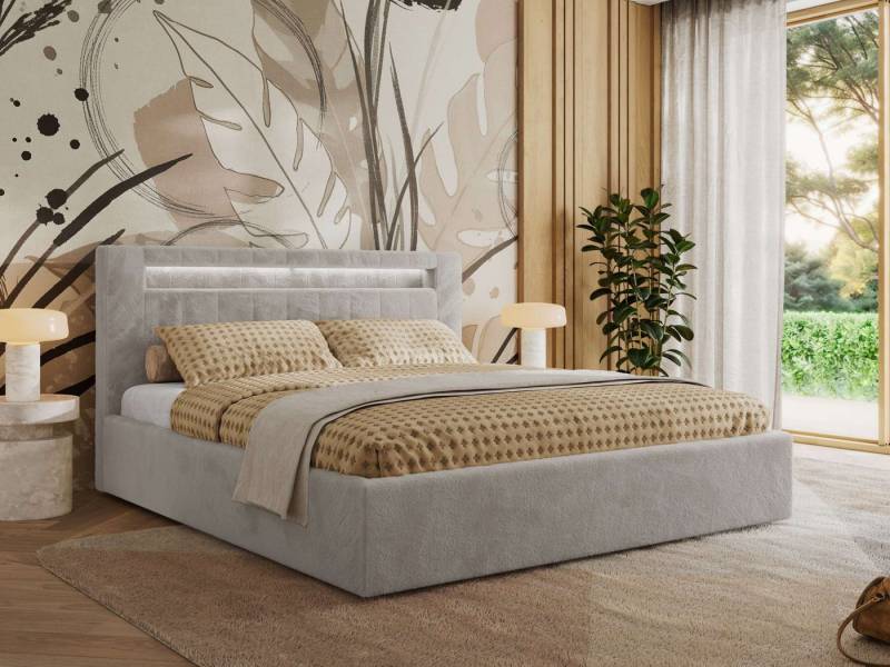 MKS MÖBEL Polsterbett GOLD 5 Classic (Bett, Bett mit Bettkasten & LED-Kopfteil), Lattenrost integriert, 140–200x200 cm von MKS MÖBEL