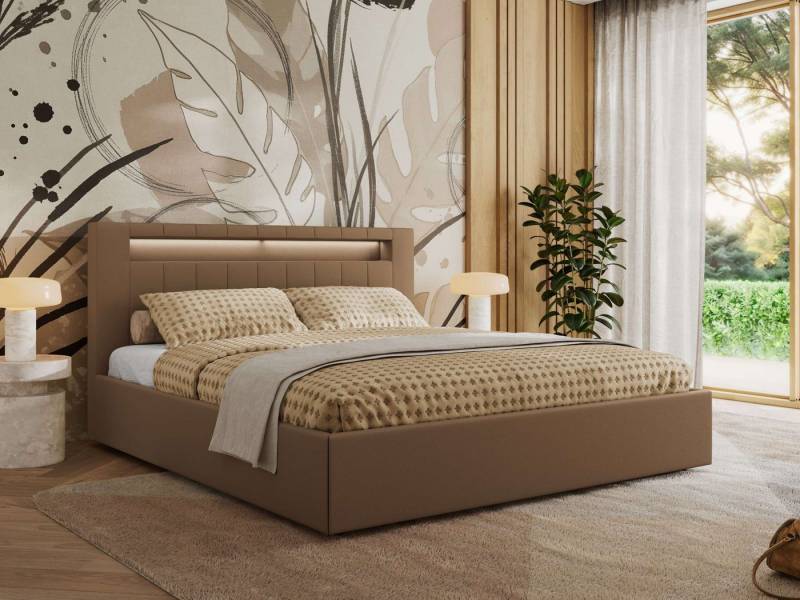 MKS MÖBEL Polsterbett GOLD 5 Classic (Bett, Bett mit Bettkasten & LED-Kopfteil), Lattenrost integriert, 140–200x200 cm von MKS MÖBEL