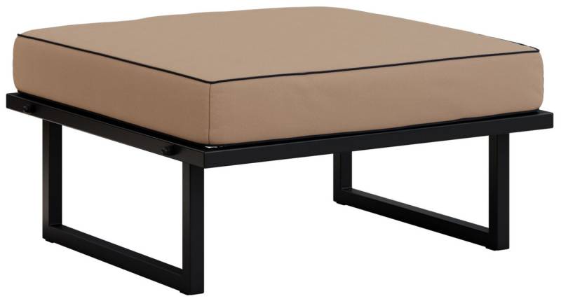 MKS MÖBEL Sitzhocker ELBA (T30-Schaum, Metallbeinen, Stoff gepolstert, Wellenfeder), Sitzhocker mit Metallbeinen, gepolsterter Sitz, Quadrat von MKS MÖBEL