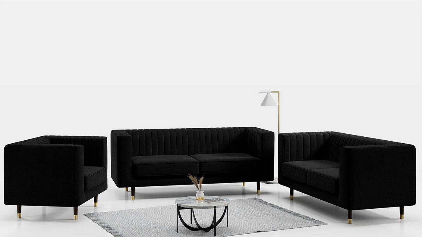 MKS MÖBEL Sofa ELMO 3 2 1, Möbelset mit hohen Beinen, im modischen Stil, Loungemöbel von MKS MÖBEL