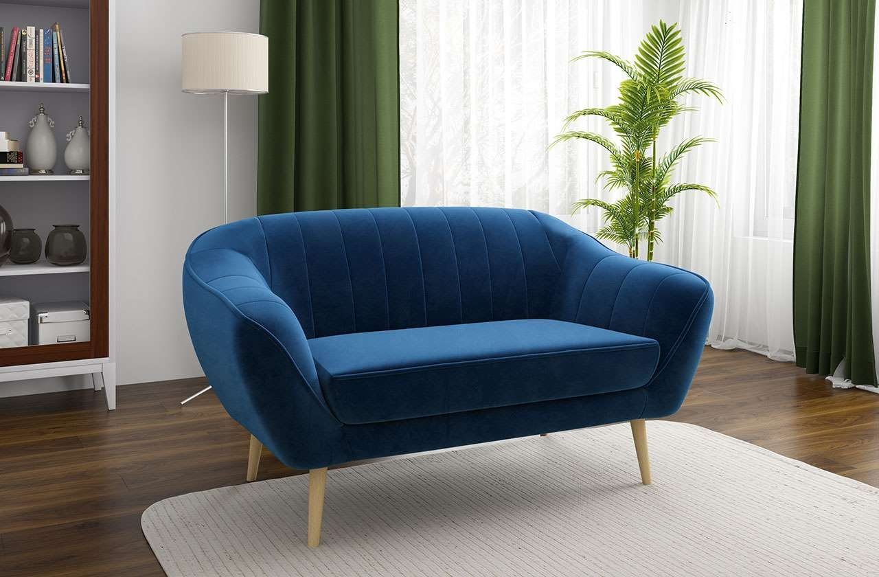 MKS MÖBEL Sofa GAJA 2 Sitzer, Set, Buchenbeine, T30-Schaum, Dekorative Nähte, Holzbeine, Federsitz, Skandinavischer Stil von MKS MÖBEL