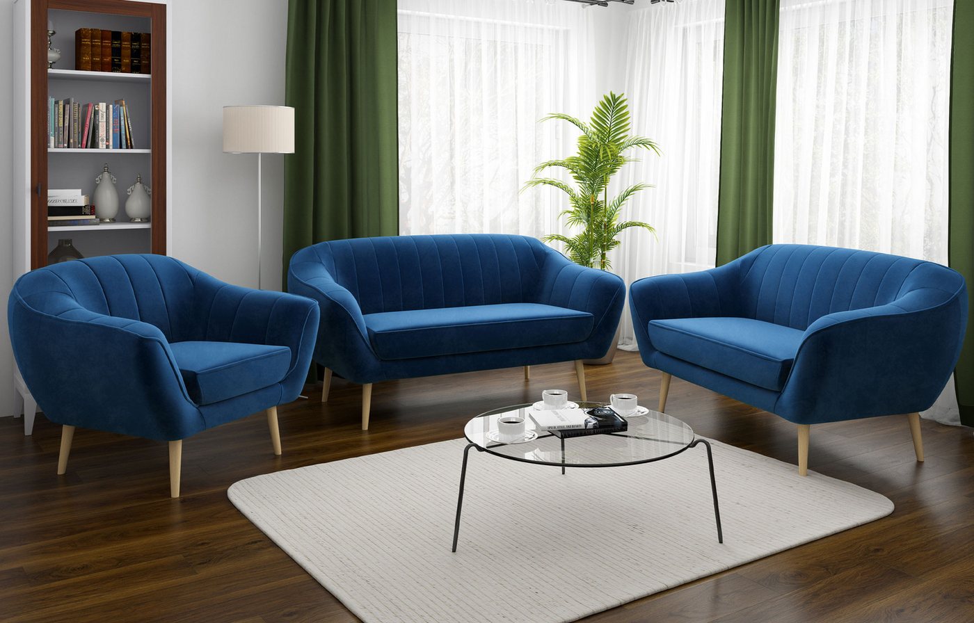 MKS MÖBEL Sofa GAJA 3 2 1, Sofa Set 3+2+1, Skandinavische Deko Polstersofa, Loungesofas und Sessel von MKS MÖBEL