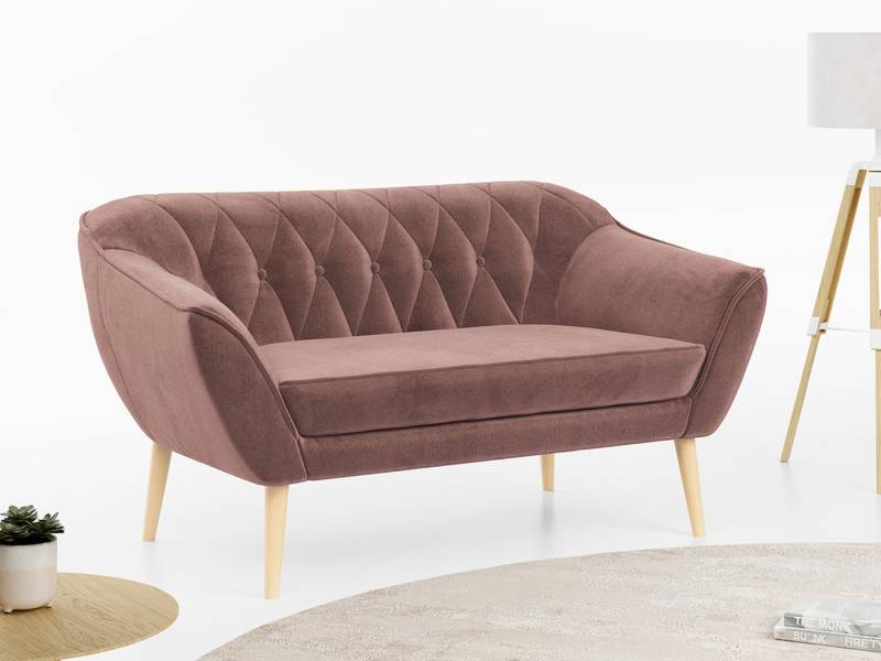 MKS MÖBEL Sofa PIRS-2 Sitzer, Set, Sofa 2-sitzer, T30-Schaum, Skandinavischer Stil, Gesteppte Polsterung, Holzbeine von MKS MÖBEL