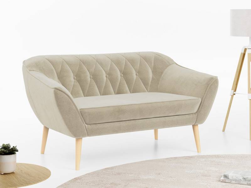MKS MÖBEL Sofa PIRS-2 Sitzer, Set, Sofa 2-sitzer, T30-Schaum, Skandinavischer Stil, Gesteppte Polsterung, Holzbeine von MKS MÖBEL