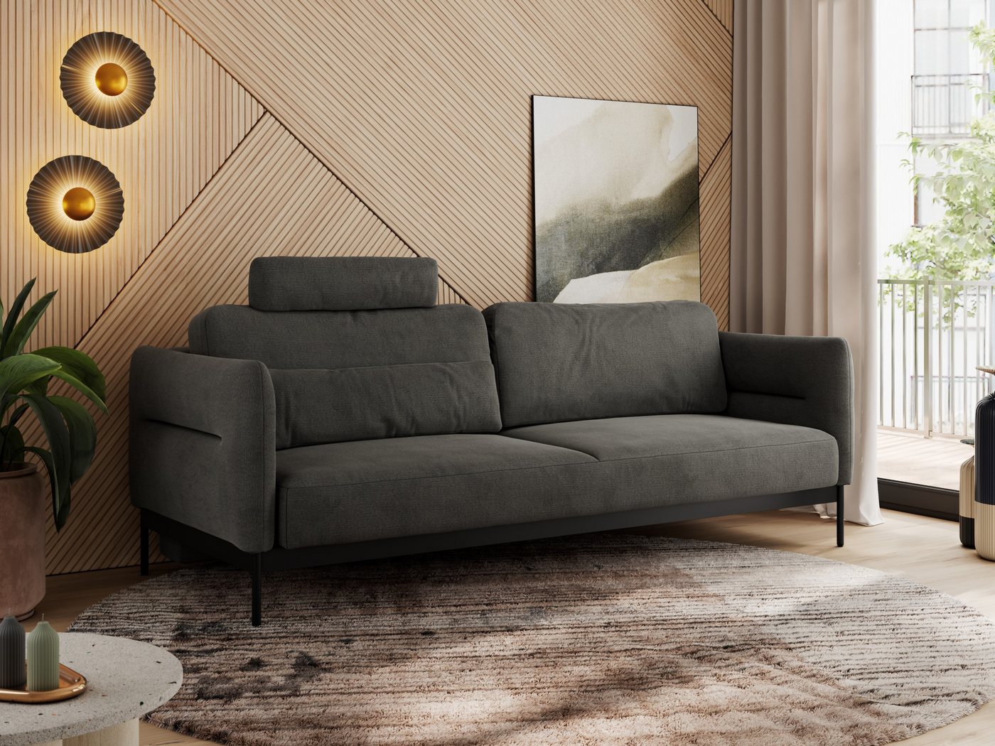 MKS MÖBEL Sofa SALENTO, Komfortschaum, mobile Kopfstütze, loses Kissen, Schlaffunktion, Schlafsofa, Couch, Taschenfedern, Metallstruktur MKS MÖBEL Sofa SALENTO, Komfortschaum, mobile Kopfstütze, loses Kissen, Schlaffunktion, Schlafsofa, Couch, Taschenfedern, Metallstruktur von MKS MÖBEL