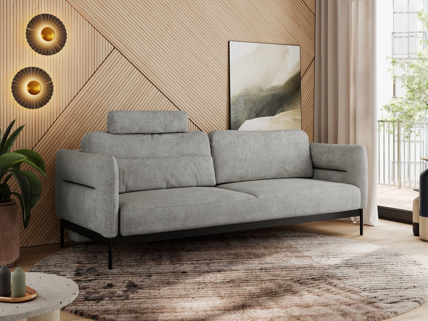 MKS MÖBEL Sofa SALENTO, Komfortschaum, mobile Kopfstütze, loses Kissen, Schlaffunktion, Schlafsofa, Couch, Taschenfedern, Metallstruktur MKS MÖBEL Sofa SALENTO, Komfortschaum, mobile Kopfstütze, loses Kissen, Schlaffunktion, Schlafsofa, Couch, Taschenfedern, Metallstruktur von MKS MÖBEL