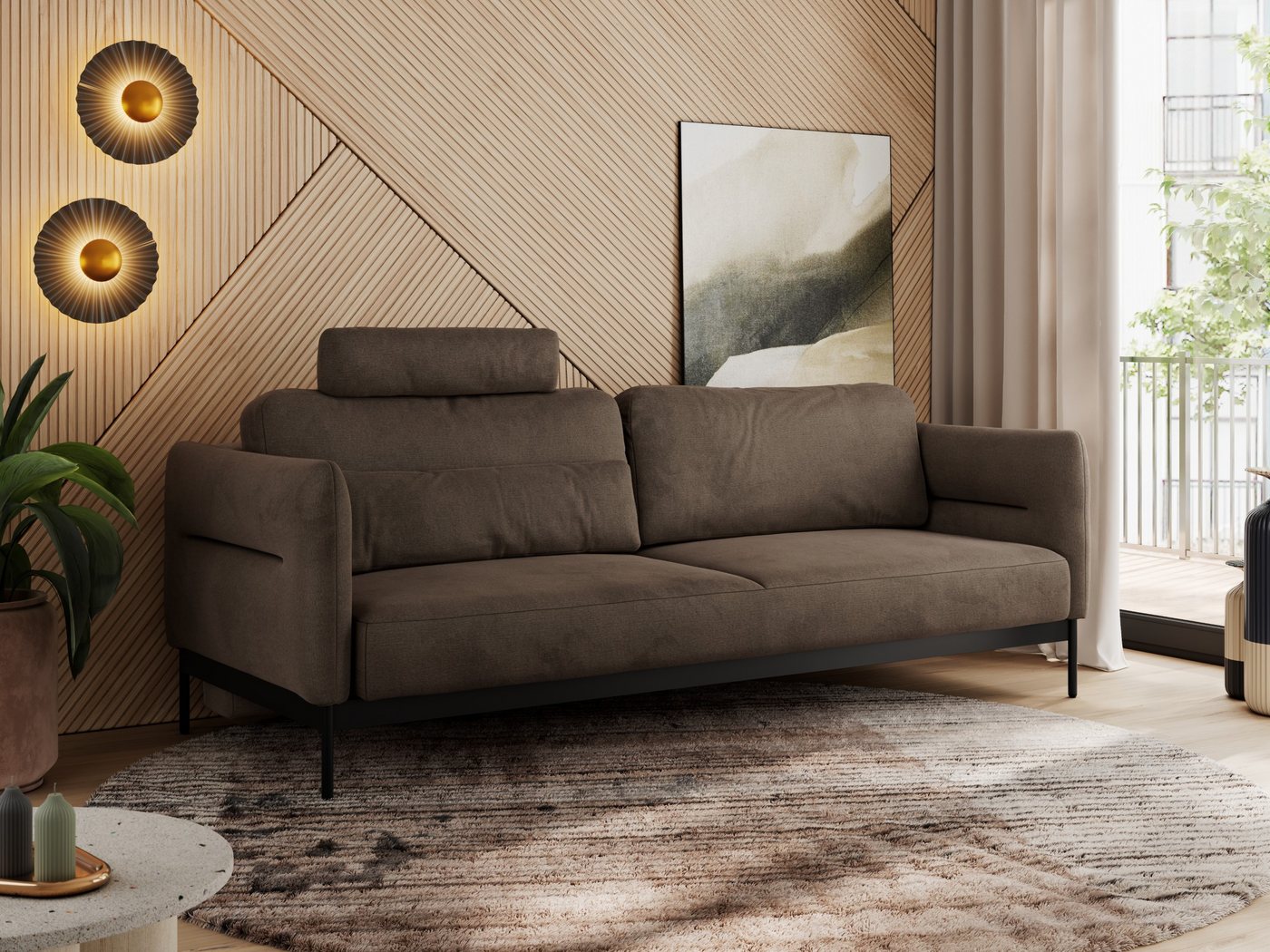 MKS MÖBEL Sofa SALENTO, Komfortschaum, mobile Kopfstütze, loses Kissen, Schlaffunktion, Schlafsofa, Couch, Taschenfedern, Metallstruktur MKS MÖBEL Sofa SALENTO, Komfortschaum, mobile Kopfstütze, loses Kissen, Schlaffunktion, Schlafsofa, Couch, Taschenfedern, Metallstruktur von MKS MÖBEL