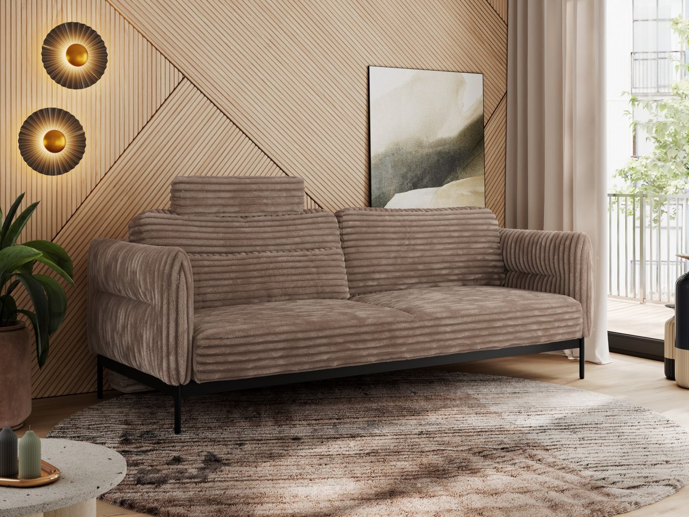 MKS MÖBEL Sofa SALENTO, Komfortschaum, mobile Kopfstütze, loses Kissen, Schlaffunktion, Schlafsofa, Couch, Taschenfedern, Metallstruktur MKS MÖBEL Sofa SALENTO, Komfortschaum, mobile Kopfstütze, loses Kissen, Schlaffunktion, Schlafsofa, Couch, Taschenfedern, Metallstruktur von MKS MÖBEL