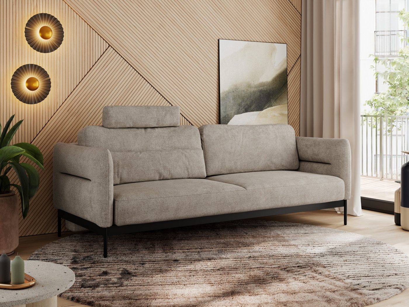 MKS MÖBEL Sofa SALENTO, Komfortschaum, mobile Kopfstütze, loses Kissen, Schlaffunktion, Schlafsofa, Couch, Taschenfedern, Metallstruktur MKS MÖBEL Sofa SALENTO, Komfortschaum, mobile Kopfstütze, loses Kissen, Schlaffunktion, Schlafsofa, Couch, Taschenfedern, Metallstruktur von MKS MÖBEL