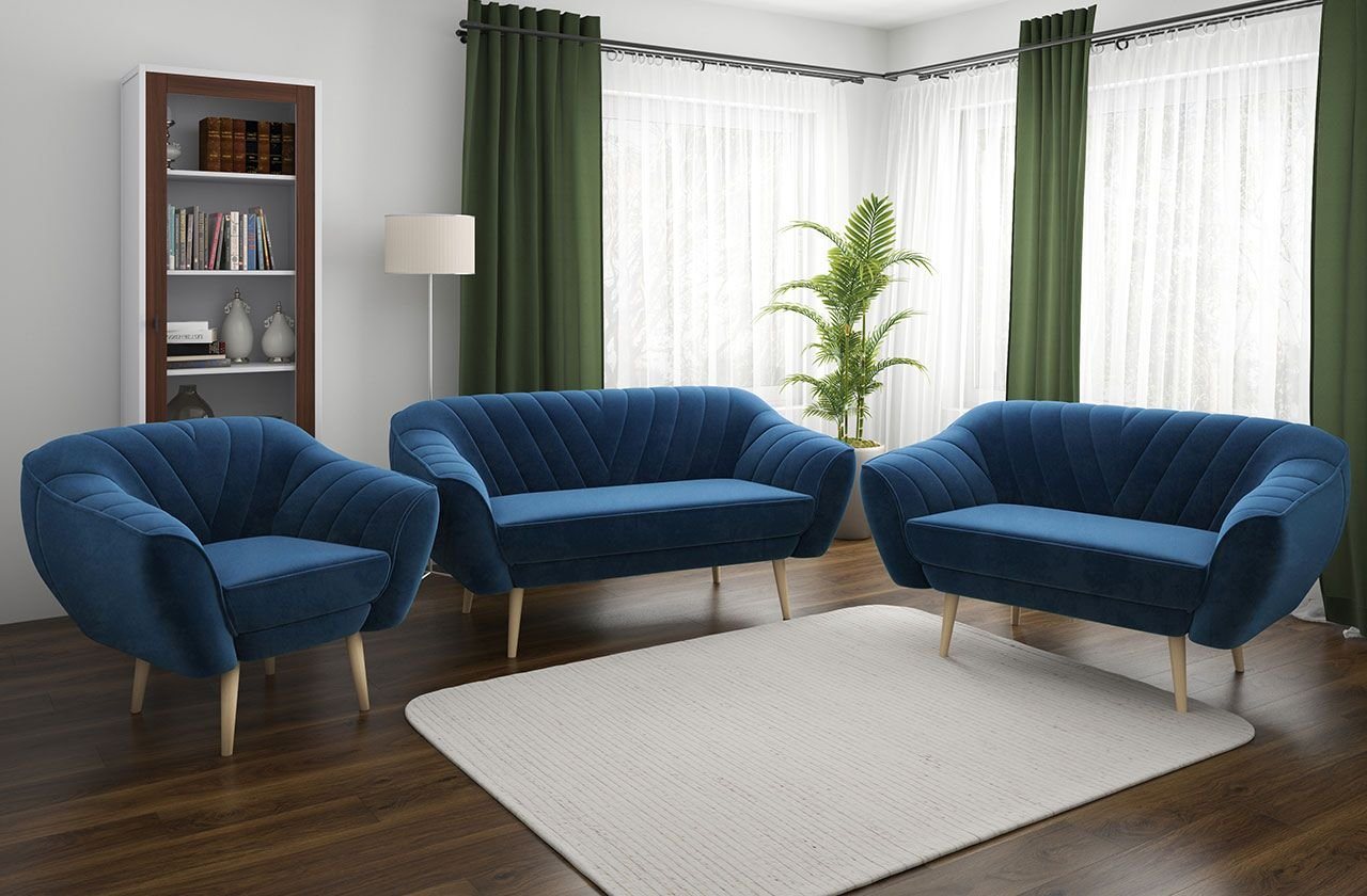 MKS MÖBEL Sofa VIKI 3 2 1, Skandinavische Deko, Moderne Sofa Set 3+2+1, Sechs Personen, Polstersofa von MKS MÖBEL