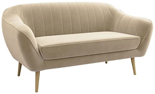 MKS MEBLE Moderne Sofa - Skandinavische Deko Polstersofa - Gaja Loungesofa - DREI Personen Beige von MKS MEBLE