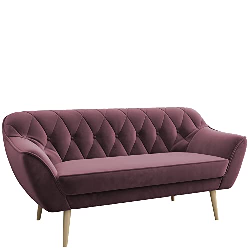 MKS MEBLE Sofa - Moderne Sofa - Skandinavische Deko Polstersofa - Pirs Loungesofa - DREI Personen Rosa von MKS MEBLE