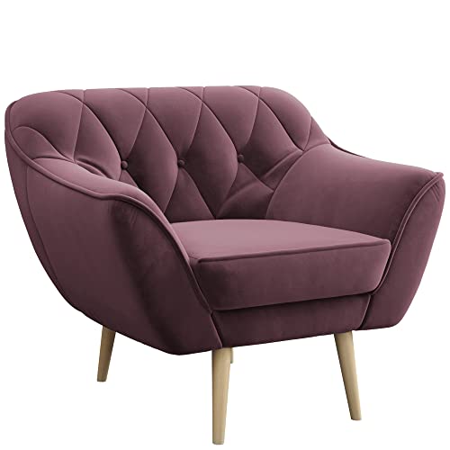 MKS MEBLE Sofa - Moderne Sofa - Skandinavische Deko Polstersofa - Pirs Loungesofa - Eine Persone Rosa von MKS MEBLE