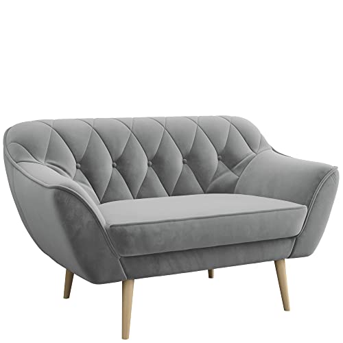 MKS MEBLE Sofa - Moderne Sofa - Skandinavische Deko Polstersofa - Pirs Loungesofa - Zwei Personen Grau von MKS MEBLE