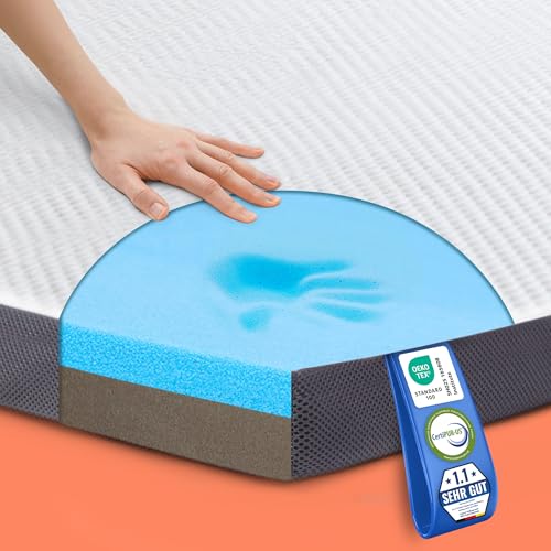 MKS 2-in-1 Gel Topper – Gelschaum Topper 140x200cm mit H3 & H4, 5-Schichten-Komfort, Druckentlastung & Mesh-Seiten – Wende-Matratzentopper für Seiten-, Rücken- & Bauchschläfer MKS 2-in-1 Gel Topper – Gelschaum Topper 140x200cm mit H3 & H4, 5-Schichten-Komfort, Druckentlastung & Mesh-Seiten – Wende-Matratzentopper für Seiten-, Rücken- & Bauchschläfer von MKS