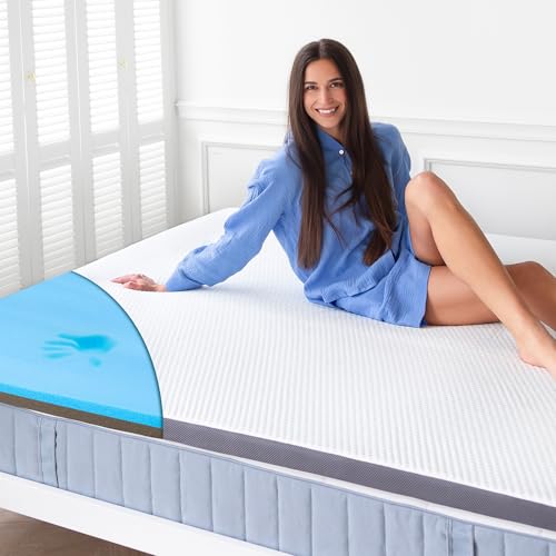 MKS 2-in-1 Matratzen Topper 200x200cm – Wende-Gel Topper 200x200cm H3/H4 mit 5-Schichten-Aufbau, Mesh-Seiten & Anti-Rutsch – Ergonomischer Matratzentopper für perfekten Schlafkomfort MKS 2-in-1 Matratzen Topper 200x200cm – Wende-Gel Topper 200x200cm H3/H4 mit 5-Schichten-Aufbau, Mesh-Seiten & Anti-Rutsch – Ergonomischer Matratzentopper für perfekten Schlafkomfort von MKS