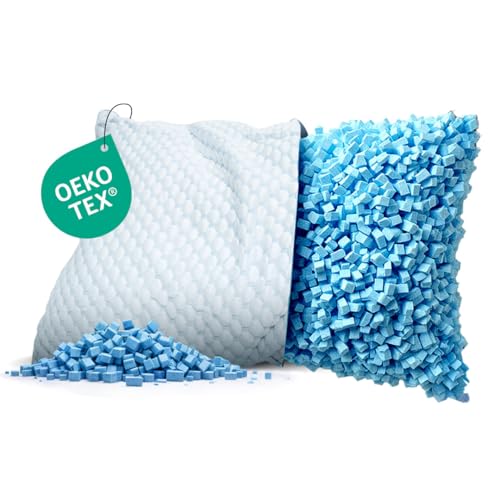 MKS Komfort-Nackenkissen 50x70 mit Gel und Memory Foam – Ergonomisches Kopfkissen für Seitenschläfer, Rückenschläfer und Mischtypen – Atmungsaktiv, temperaturregulierend und mit waschbarem Bezug von MKS