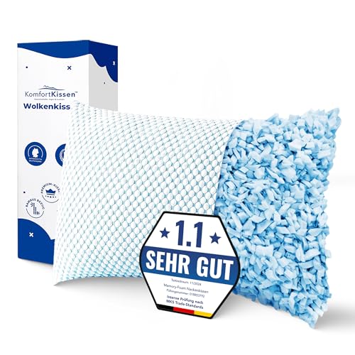 MKS Kopfkissen 50x70 – Ergonomisches Wolkenkissen für Entspannung – Weiches Kissen für Rücken-, Seiten- & Bauchschläfer – Memory Foam Kissen 50x70 mit kühlendem Gel für besseren Schlaf - Schlafkissen von MKS