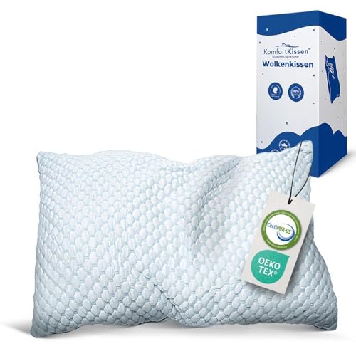 MKS Schlafkissen 50x70 mit Memory Schaum und Gel – Kopfkissen mit ergonomischer Nackenstütze – Für Erwachsene, Rückenschläfer und Seitenschläfer – Kühlend, hygienisch, komfortabel von MKS