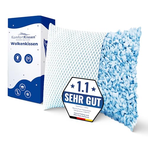 MKS Kopfkissen 80x80 – Ergonomisches Wolkenkissen für Entspannung – Weiches Kissen für Rücken-, Seiten- & Bauchschläfer – Memory Foam Kissen 80x80 mit kühlendem Gel für besseren Schlaf - Schlafkissen von MKS