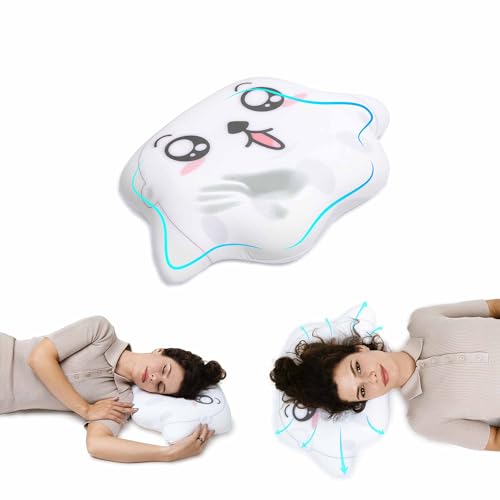 Orthopädisches Kinderkissen 8 cm Höhe mit Anime Kissenbezug | Premium Memory Foam Kinder Kopfkissen | Nackenkissen für Kinder und Kleinkinder | Thermoregulierender bezug 56 x 35 x 8 cm von MKS