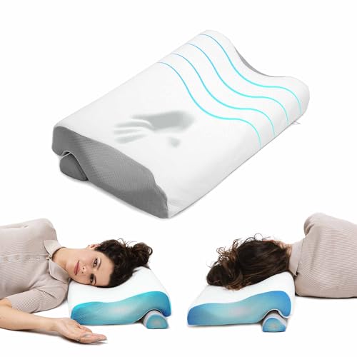 Verstellbares Orthopädisches Nackenkissen, Ergonomisches Nackenstützkissen aus Memory Foam & Nackenkissen für optimale Unterstützung Kopfkissen für Seiten Rücken & Bauchschläfer von MKS