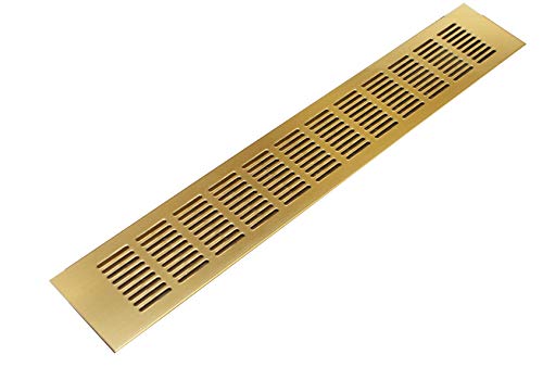 Aluminium Lüftungsgitter Heizungsgitter Gitter Lochblech Verschiedene Größen (Gold 500x40mm) von MKV