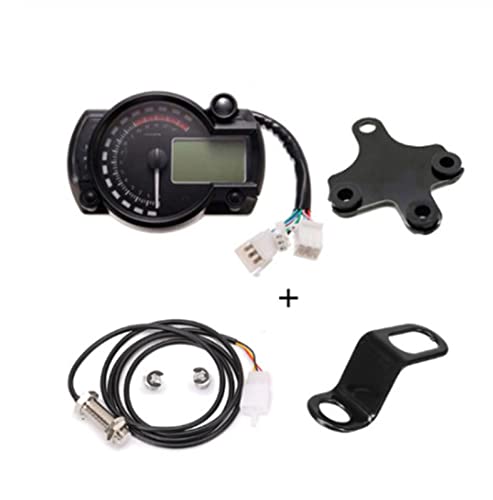 MKVAXR, for KOSO, LCD Digital Motorrad RX2N Kilometerzähler Tachometer Instrument Einstellbar MAX 299KM/H 7 Farben Armaturenbrett Motorrad-Tachometer(With 2 bracket) von MKVAXR