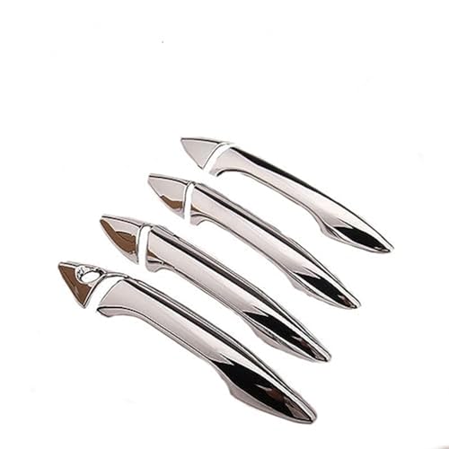 MKVAXR Aufkleber for die Zierleiste der Autotürgriffabdeckung in glänzendem Schwarzchrom, for Hyundai, for Elantra, 2012-2016, Styling-Zubehör Türgriffabdeckung(BLACK Silver No Buttons) von MKVAXR