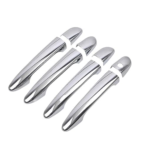 MKVAXR Carbon Fiber Chrom Autotürgriffabdeckung Verkleidung, for Mazda 2 2008-2019, for 3 2010-2019, for 6 2009-2019 Styling Zubehör Türgriffabdeckung(BLACK Silver 2 Buttons) von MKVAXR