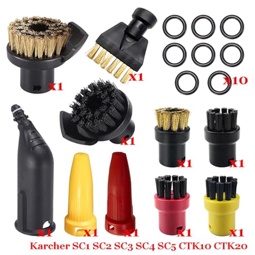 MKVAXR Dampf Staubsauger Maschine SC1 SC2 SC3 SC4 SC5 SC7 CTK10 CTK20 Teile Pinsel Kopf Leistungsstarke Düse Zubehör Dampfreiniger-Teile(Set-15) von MKVAXR