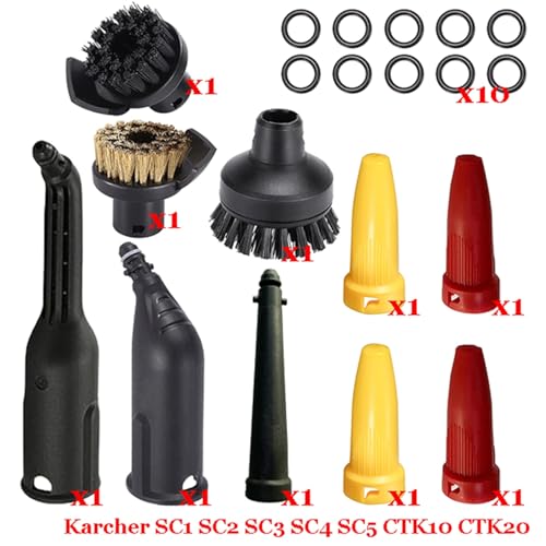 MKVAXR Dampf Staubsauger Maschine SC1 SC2 SC3 SC4 SC5 SC7 CTK10 CTK20 Teile Pinsel Kopf Leistungsstarke Düse Zubehör Dampfreiniger-Teile(Set-8) von MKVAXR