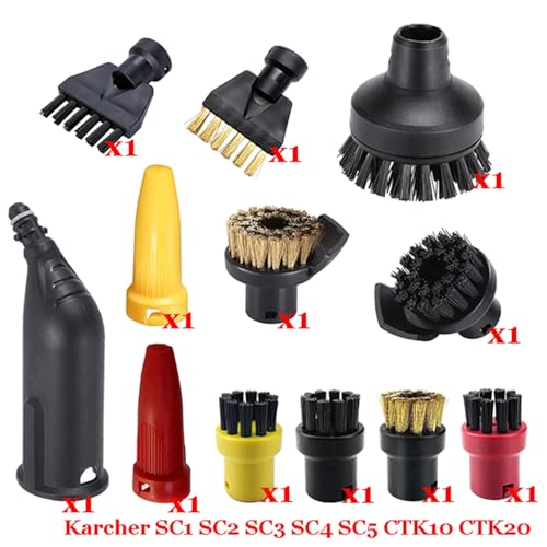 MKVAXR Dampf Staubsauger Maschine for SC1 SC2 SC3 SC4 SC5 SC7 CTK10 CTK20 Teile Pinsel Kopf Leistungsstarke Düse Zubehör Dampfreiniger-Teile(Set-11) von MKVAXR