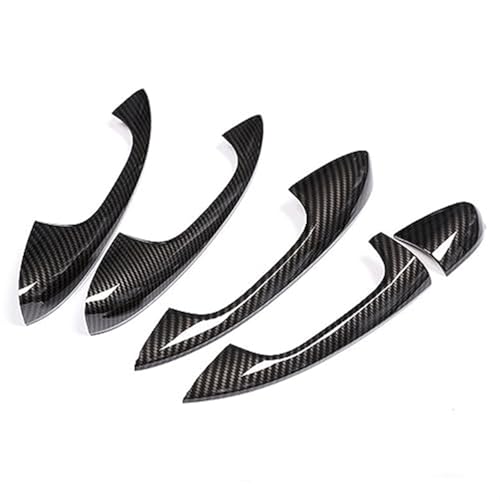 MKVAXR For, C-Klasse W205 GLC X253 E-Klasse W213 LHD Chrom-Carbonfaser-Türgriffabdeckung Auto-Styling-Zubehör Aufkleber Türgriffabdeckung(BLACK Carbon Fiber) von MKVAXR