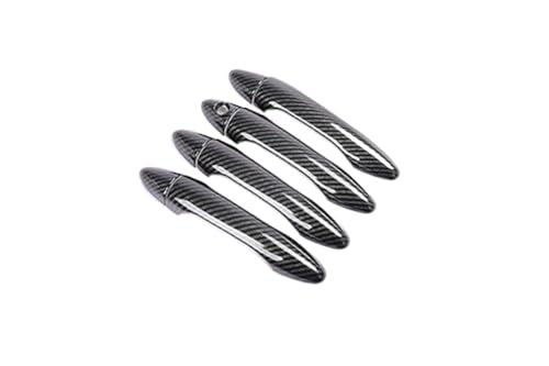 MKVAXR For Kia, Optima K5 TF MK3 2011 2012 2013 2014 2015, Kohlefaser-Chrom-Autotürgriffabdeckung, Zieraufkleber, Styling-Zubehör Türgriffabdeckung(BLACK Carbon 0 Button) von MKVAXR